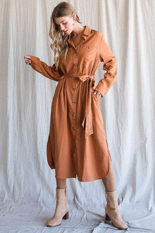 ATLASORA Women’s Button-Down Long Shirt Dress – Casual Loose Fit, Plus Size