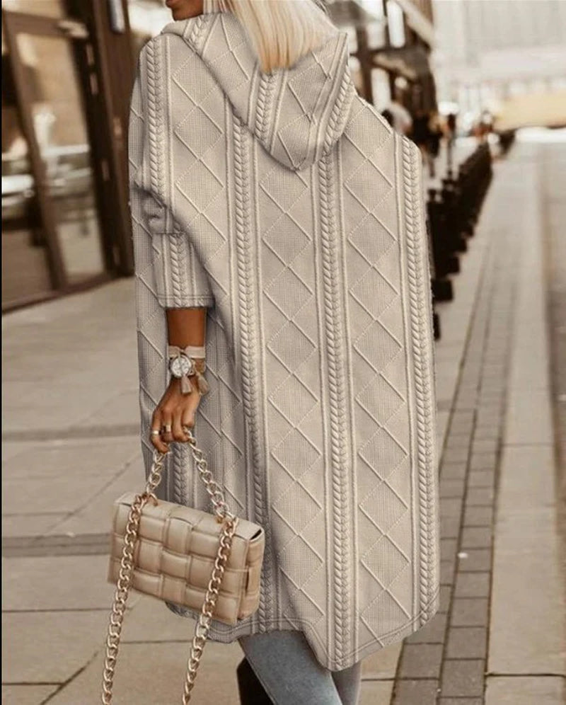Women’s Long Cable Knit Cardigan – Cozy Open Front Sweater, Layering Knitwear