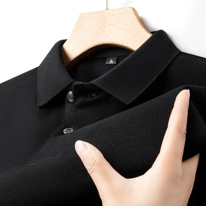 Men’s 100% Cotton Polo Shirt – Summer Casual Short Sleeve, Breathable Lapel Tee, Ideal for Golf and Sports