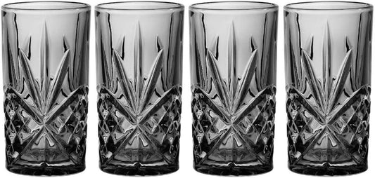 Dublin Crystal Highball Glass Set of 4 – 12oz Premium Cut Crystal Tumblers for Cocktails, Refreshments & Home Entertaining