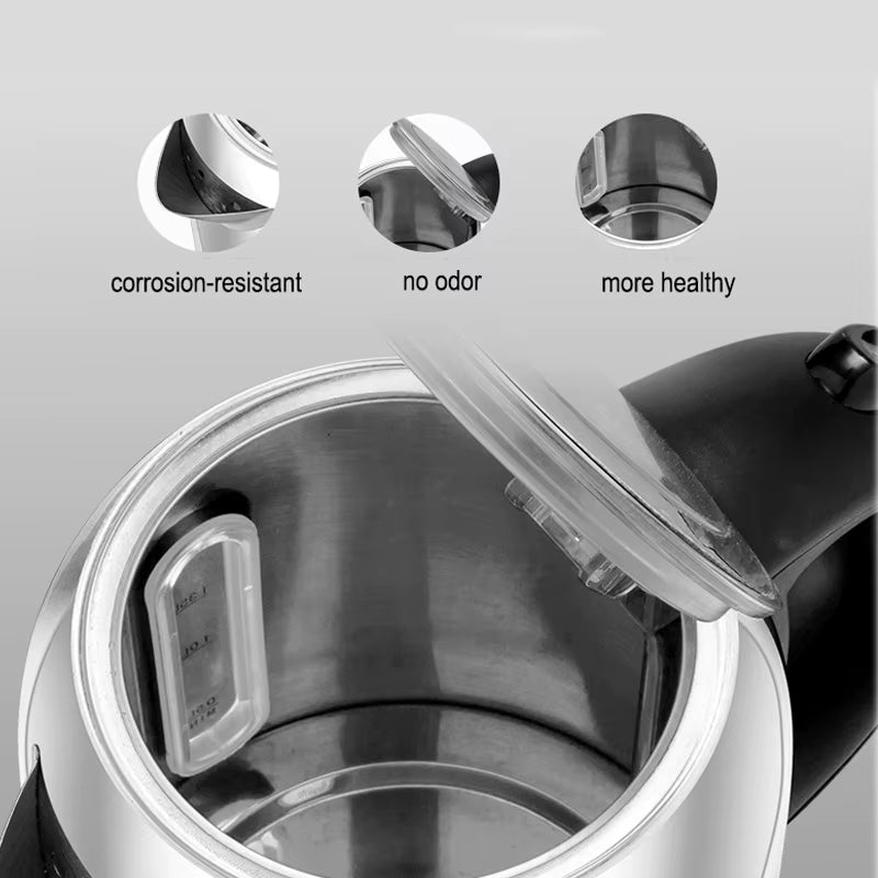 Electric Kettle 1.7L Stainless Steel Fast Boil Water Kettle with Smart Temperature Control – Durable Hot Water Teapot for Home, Kitchen & Office (EU Plug)