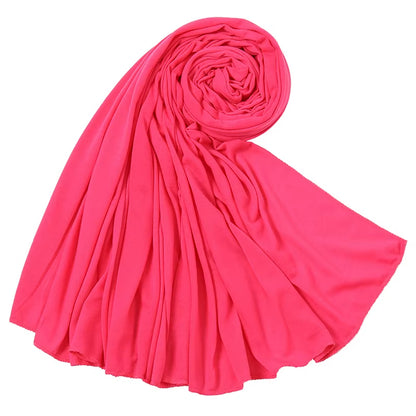 Soft Cotton Jersey Hijab Scarf for Women – Plain Long Muslim Head Wrap, Modest Turban Shawl, Lightweight Jersey Headscarf for Abaya & Everyday Wear