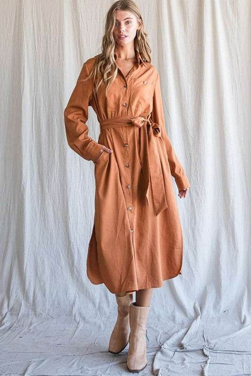ATLASORA Women’s Button-Down Long Shirt Dress – Casual Loose Fit, Plus Size